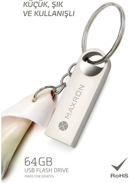 64 GB Flash Bellek Metal Gövde Ömür Boyu Garantili Güvenli USB Bellek Data Traveler modelleri