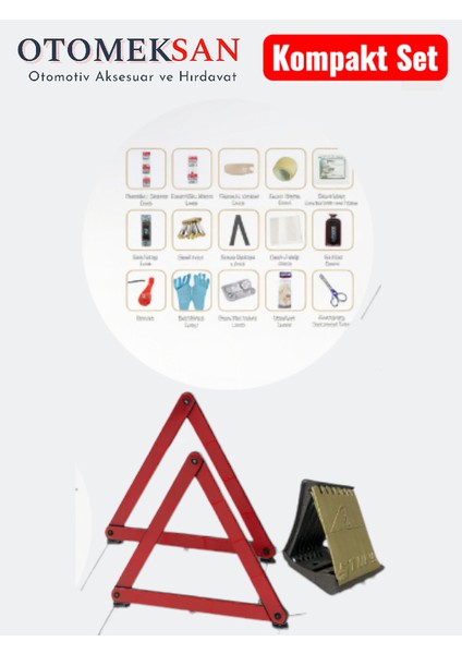 Eva Çantalı Trafik Seti – 2 Reflektör + Teker Takozu + Cam Kazıyıcı fiyatları