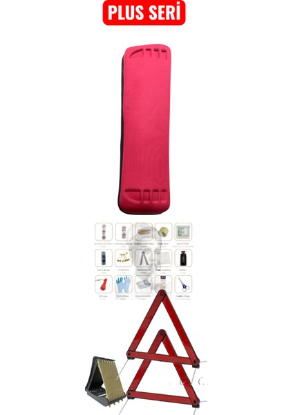 Eva Çantalı Trafik Seti – 2 Reflektör + Teker Takozu + Cam Kazıyıcı modelleri