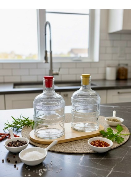 Cam Damacana Şeklinde Yağdanlık 2’li Set – 500 cc Şık Tasarım Yağlık (Zeytinyağı, Sirke, Ayçiçek Yağı) fırsatları