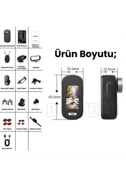 4K Ultra Hd Aksiyon Kamerası Bataryalı Ekranlı & 180° Dönebilir Lens fırsatları