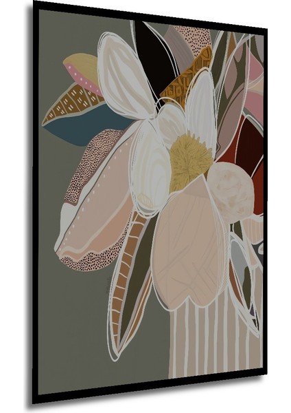 Dekoratif Ahşap Dikdörtgen Tablo Soyut Çiçekler Çerçeve Görünümlü modelleri