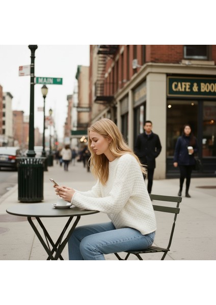 Kadın Triko Premium Dokulu Özel Örgü Bisiklet Yaka Kazak Salaş/oversize fırsatları