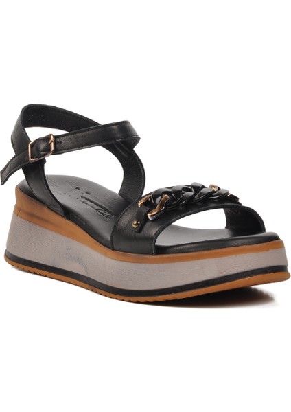 Siyah Kadın Düz Sandalet modelleri