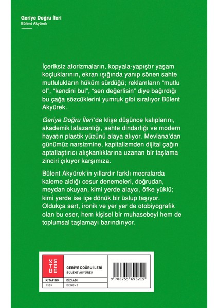 Geriye Doğru İleri - Bülent Akyürek fiyatları