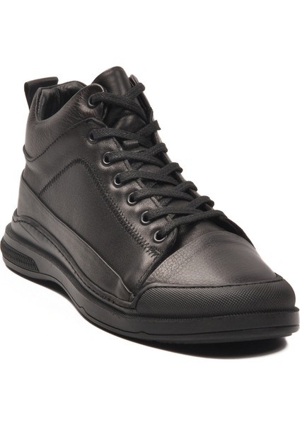 Siyah Hakiki Deri Erkek Düz Bot modelleri