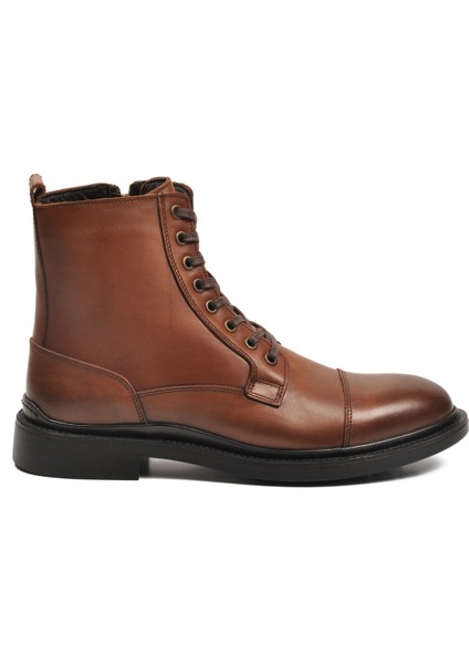 Taba Hakiki Deri Polarlı Fermuarlı Erkek Klasik Bot