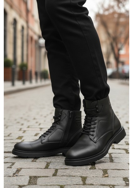 Siyah Içi Polarlı Fermuarlı Bağcıklı Erkek Bot modelleri