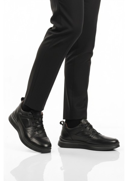 Dr.flexer Siyah Hakiki Deri Ortopedik Erkek Casual Ayakkabı