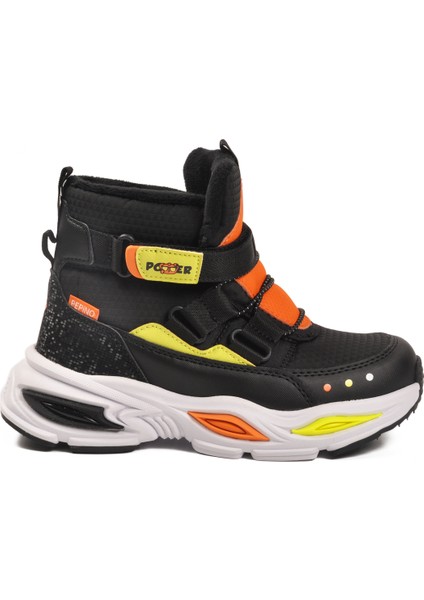 Siyah Cırtlı Içi Polarlı Erkek Çocuk Sneaker Bot
