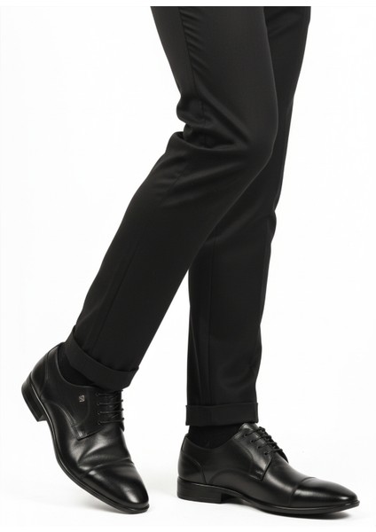 Siyah Hakiki Deri Erkek Klasik Ayakkabı