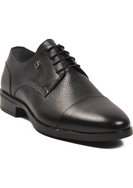 Siyah Hakiki Deri Bağcıklı Erkek Klasik Ayakkabı modelleri