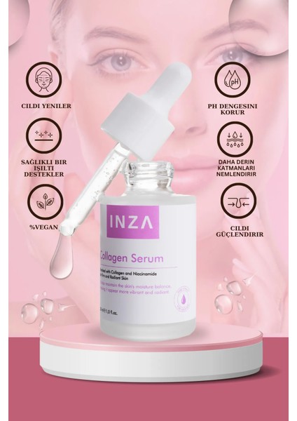 Kolajen Serum 2’li Set – Sıkılaştırıcı ve Nemlendirici Yüz Serumu – Ince Çizgi Karşıtı – 2 x 30 ml modelleri