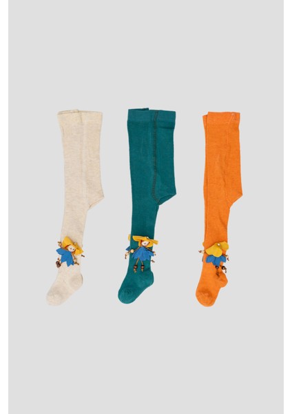 3 Adet Sevimli Kız Aksesuarlı Pamuklu Kız Çocuk ve Bebek Külotlu Çorap fırsatları