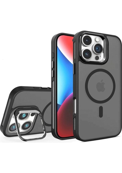 iPhone 16 Pro Kılıf Armor Seri Magsafe Uyumlu Stand Özellikli Kamera Lensli Kapak