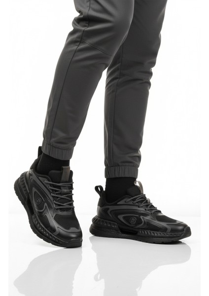 Siyah Bağcıklı Erkek Spor Ayakkabı