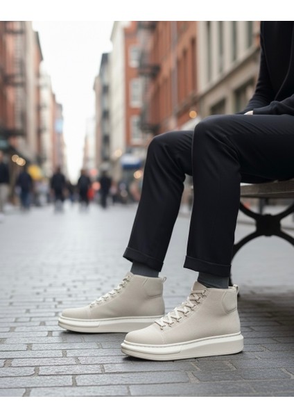Bağcıklı Erkek Sneaker Bot Bej Süet (Bej Taban) fiyatları