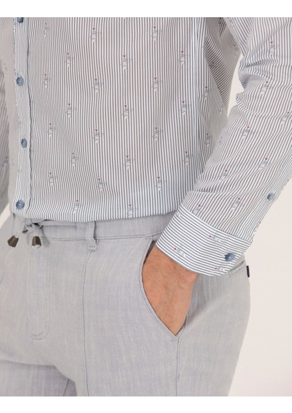 Erkek Pembe Slim Fit Uzun Kollu Gömlek 50264896-VR041