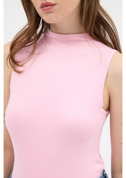 Pembe Kadın Kolsuz Yüksek Yaka Body 8155A indirimleri