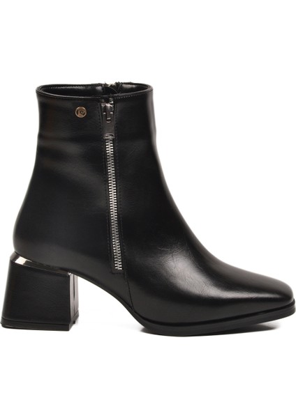 Siyah Parlak Içi Polarlı Fermuarlı Kadın Topuklu Bot fiyatları