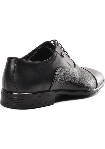 Siyah Hakiki Deri Bağcıklı Erkek Klasik Ayakkabı fırsatları