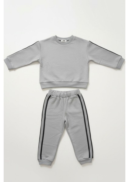 Erkek Çocuk Şeritli 3 Iplik Gri Alt Üst Takım fiyatları