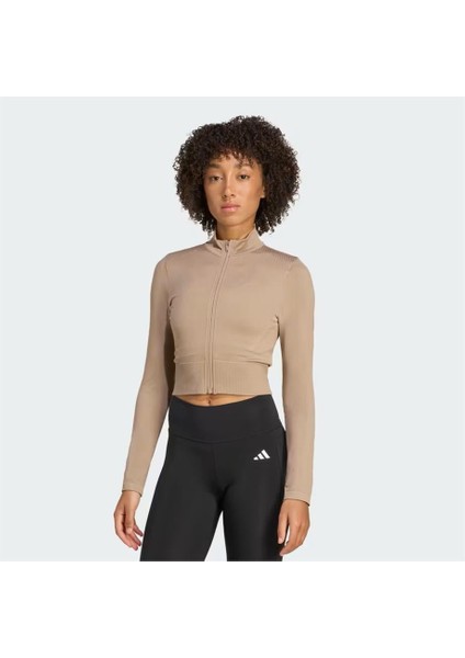 Workout Essentials Kadın Bej Dik Yaka Ceket JY3484