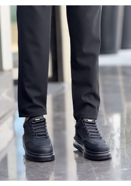 Bağcıklı Erkek Casual Ayakkabı Siyah (Siyah Taban)