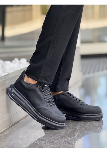 Bağcıklı Erkek Casual Ayakkabı Siyah (Siyah Taban) modelleri