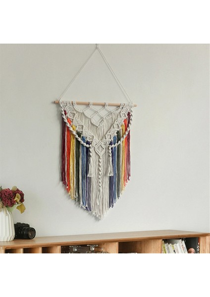 Renkli Püsküller El Dokuması Halılar Nordic Tarzı Oda Duvar Asmalar Bohem Homestay Dekoratif Duvar Asma B (Yurt Dışından) modelleri