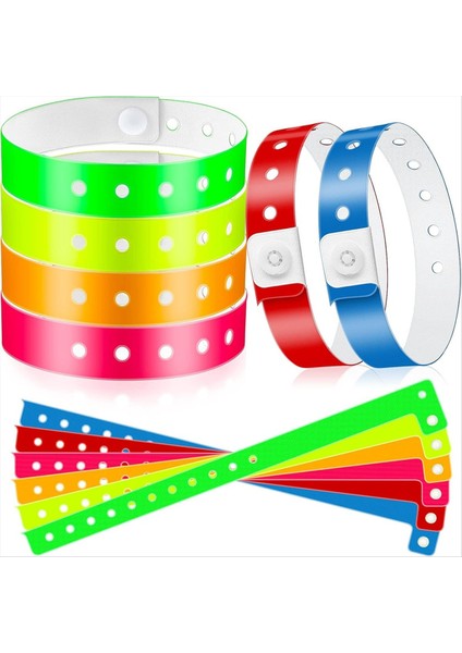 48PCS Vinil Bileklikler Plastik Etkinlik Bileklikleri Etkinlikler Için Renkli Bilek Bantları Konser Karnavalı Gece Kulübü, Set 1 (Yurt Dışından)