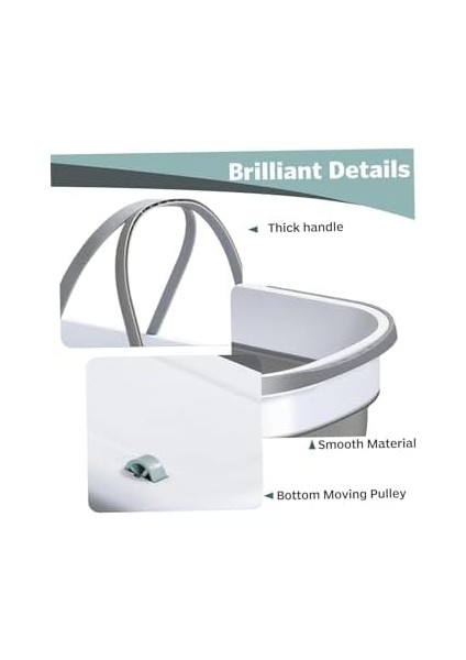 Tekerlekli Büyük Katlanabilir Çamaşır Sepeti Paspas Kovası | Katlanır Kova 25 x 57 cm fiyatları