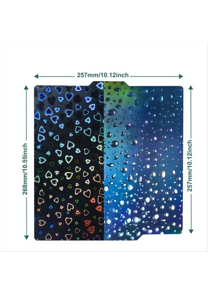 Kırmızı Kalp+Yağmur Dökümü Peh Sheet 3D Bambu Laboratuvar Için Çift Baskılı Manyetik Yay Çelik Plaka X1 X1C P1S P1P A1 257X257MM (Yurt Dışından) modelleri