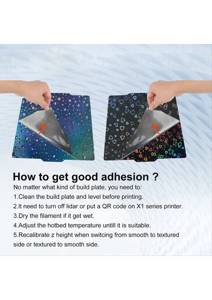 Kırmızı Kalp+Yağmur Dökümü Peh Sheet 3D Bambu Laboratuvar Için Çift Baskılı Manyetik Yay Çelik Plaka X1 X1C P1S P1P A1 257X257MM (Yurt Dışından) indirimleri