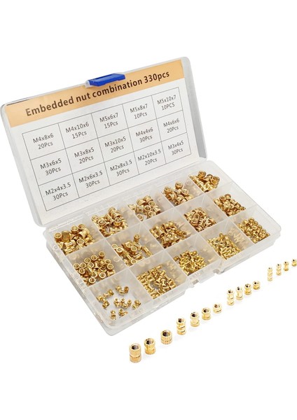 330 Pcs Pirinç Dişli E Somunları M2 M3 M4 M5 Dişi Iplikçiktirilmiş Somun 3D Baskı Parçası Için Gömme Somunu Ekler (Yurt Dışından) fiyatları