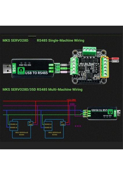 Mks SERVO28D 485 mt Kapalı Döngü Motor Sürücüsü Cnc 3D Yazıcı Gen-L Foc Sessiz ve Verimli RS485 Modbus Foc Için (Yurt Dışından) fırsatları