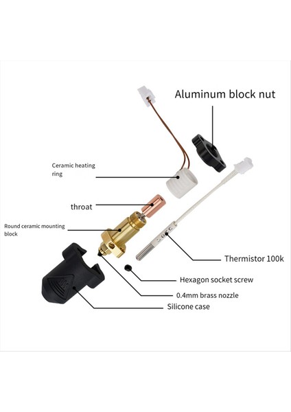 Kırmızılık Için K1 / K1 Max Hotend Kiti Seramik Isıtma Bloğu Nozul 300 ° C Ekstrüder Kırktırılık Için Yüksek Hız K1 Yükseltme (Yurt Dışından) fiyatları