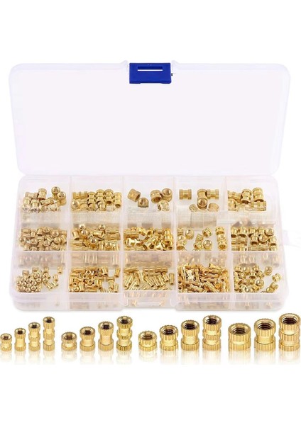 370PCS M2 M2.5 M3 M4 M5 Pirinç Isı E Somun Dahili Iplik Pençeleri 3D Yazıcı Aksesuarları (Yurt Dışından)