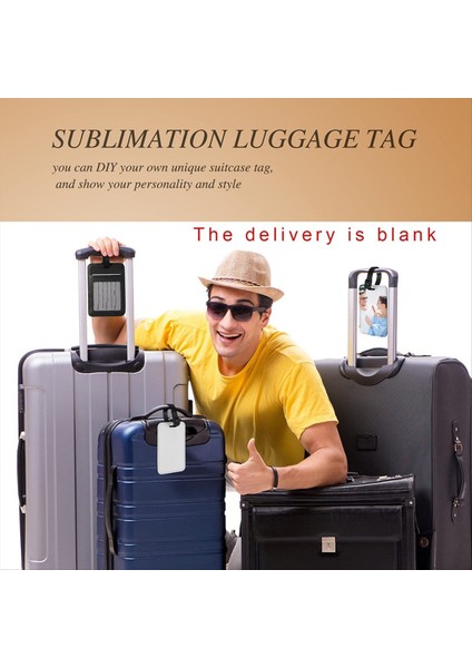 16PCS Süblimasyon Bagaj Etiketleri Pu Deri Ad Etiketi Boş Bavul Etiketleri Isı Transfer Çantası Etiketleri Kimlik Kartı Tutucu Seyahat (Yurt Dışından) modelleri