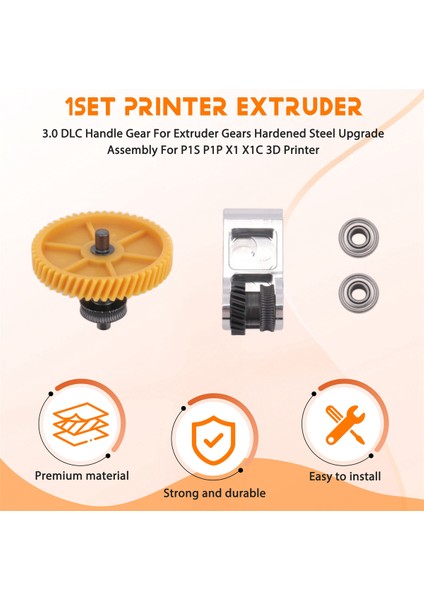 3.0 Dlc Bambu Lab Ekstrüder Dişleri Için Tutucu Dişli P1P X1 X1C 3D Yazıcı B Için Sertleştirilmiş Çelik Yükseltme Montajı (Yurt Dışından) fırsatları