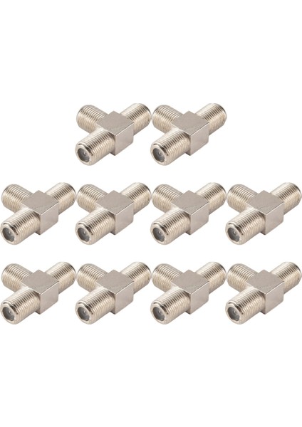 10 Paket 3 Yollu F Tipi Koaksiyel Kablo Ayırıcı Kombine, Video Vcr Anten Tv Kablosu Uydu Için 3 Dişi, Gümüş (Yurt Dışından) modelleri