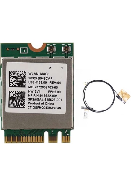 Kablosuz Ağ Kartı RTL8822BE 802.11AC 2.4g/5ghz Wifi Bluetooth 4.1 Ngff Kablosuz Adaptör M.2 Wifi Kartı (Yurt Dışından)