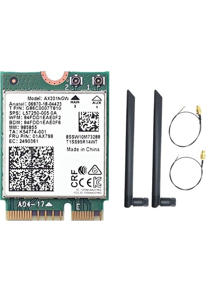 AX201NGW Çift Antenli 2.4 Ghz+5ghz Wifi 6 3000MBPS M.2 Cnvıo2 Bluetooth 5.1 Wıfı Adaptörü WIN10 Için (Yurt Dışından)