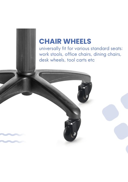 5 Adet Yedek Sandalye Tekerlekleri 2 Inç, Eklenti Gövdeli Ağır Hizmet Tipi Tekerlekler 7/16 x 7/8 Inç, Sessiz ve Pürüzsüz Yuvarlanma (Yurt Dışından) indirimleri