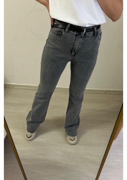 Gri Ispanyol Paça Jean modelleri