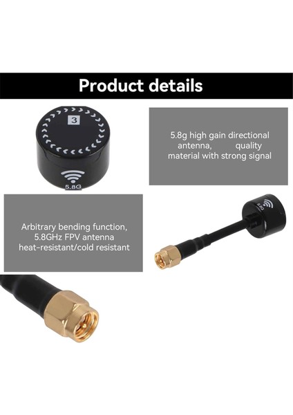 5.8ghz Yön Anten Lolipop Süper Mini Anten Fpv Yarış Drone Rc Parçaları Aksesuar (Sma Iç Iğne-Siyah) (Yurt Dışından) fiyatları
