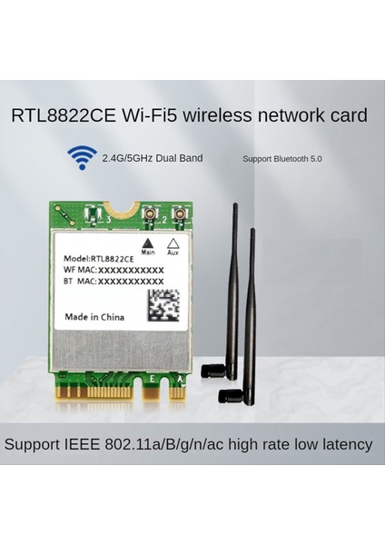 RTL8822CE Kablosuz Ağ Kartı Çift Bant 2.4g/5g M.2 A/e Anahtar Wifi Kartı Bluetooth 5.0 Destek Dizüstü Bilgisayar WIN10/11 Linux (Yurt Dışından) fiyatları