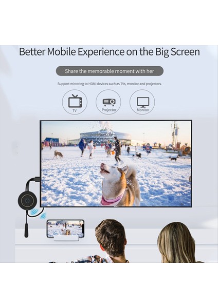 G10 4K 2.4g Çift Bantlı Hd Kablosuz Pushbay HDMI Uygun Simulcast Wifi Ekran Tv Projektör (Yurt Dışından)