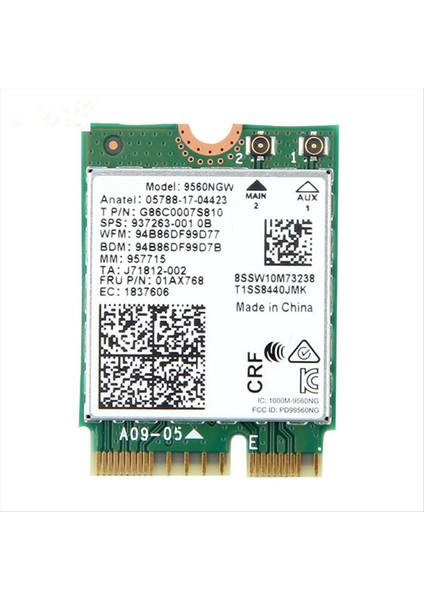 1730MBPS Çift Bant Kablosuz Ac 9560 Masaüstü Kiti Bluetooth 5.0 802.11AC M.2 Cnvı 9560NGW Wifi Kartı (Yurt Dışından) modelleri