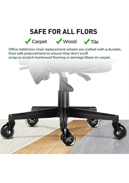 5 Adet Ofis Sandalye Tekerlekleri, Oyun Sandalyeleri Için Yükseltilmiş Ağır Hizmetçi Tekerleği, 4.5 Inç Düzgün ve Sessizlik Kauçuk Tekerlekler (Yurt Dışından) fiyatları